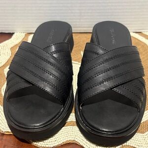 Madewell Black Crisscross Slide Sandals